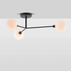 Houseof Charcoal Three Light Flush Ceiling Light