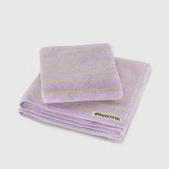 Bongusta Naram Towels Lilac & Neon Yellow