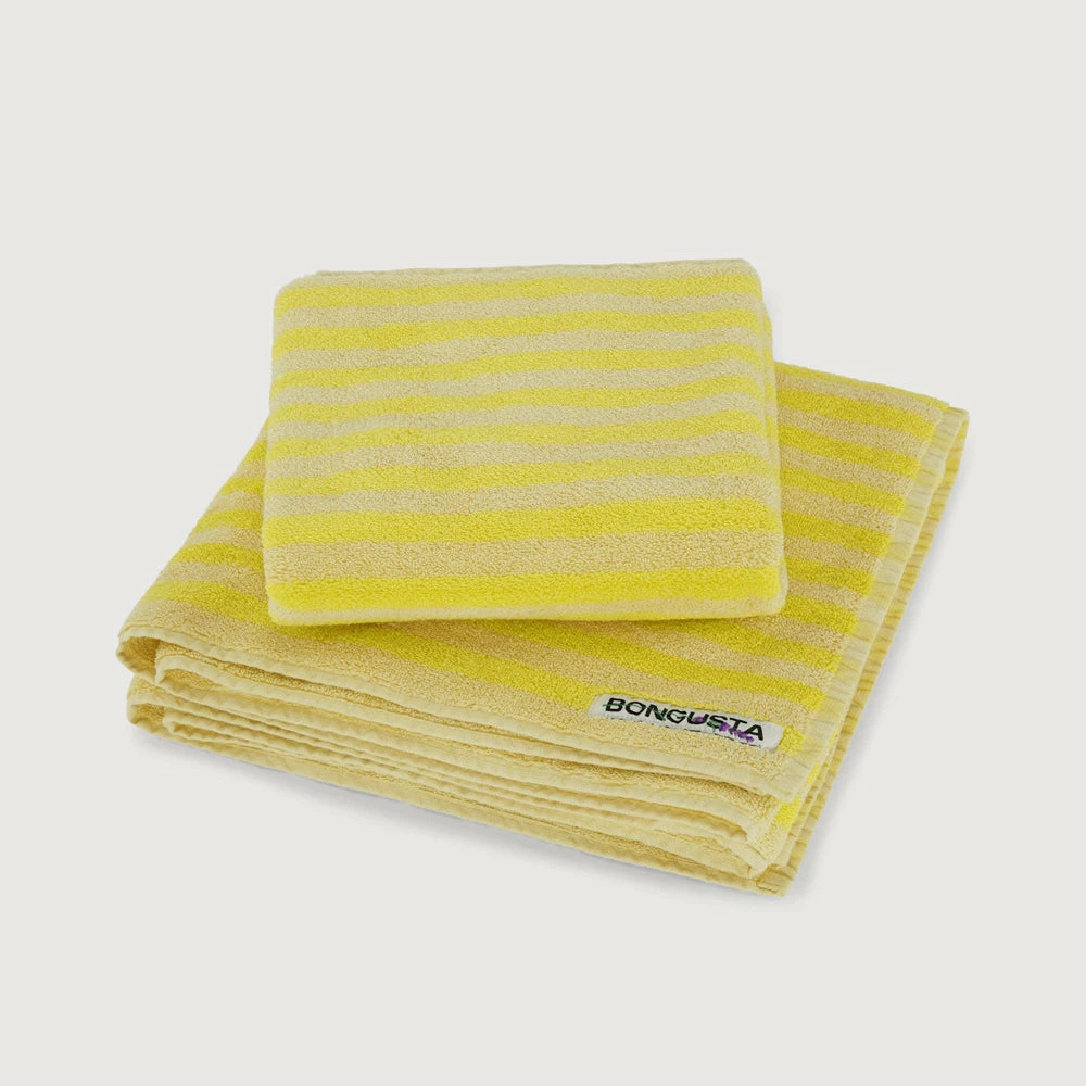 Bongusta Naram Towels Pristine & Neon Yellow - Image 2