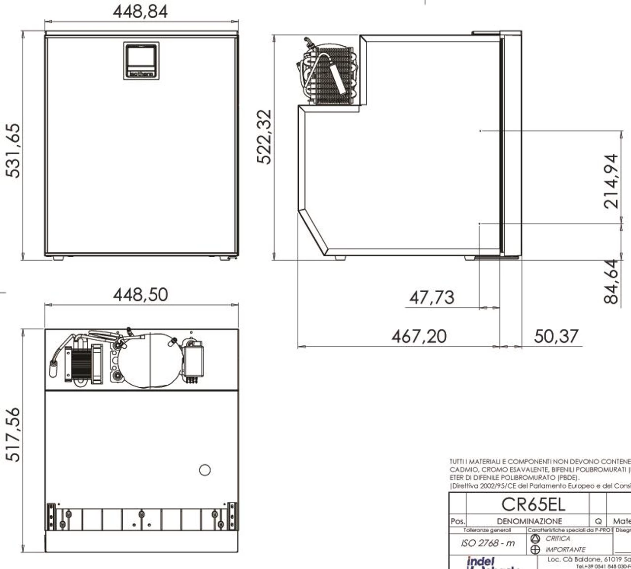 Webasto Cruise CR65 Elegance 2 Way Compressor Caravan Motorhome Fridge - Image 3
