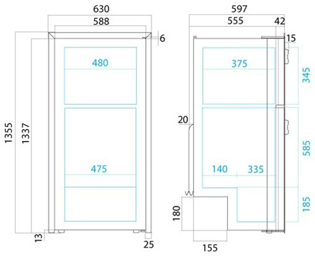 Vitrifrigo DP2600i 12/24v Caravan Compressor Fridge Freezer - Image 3